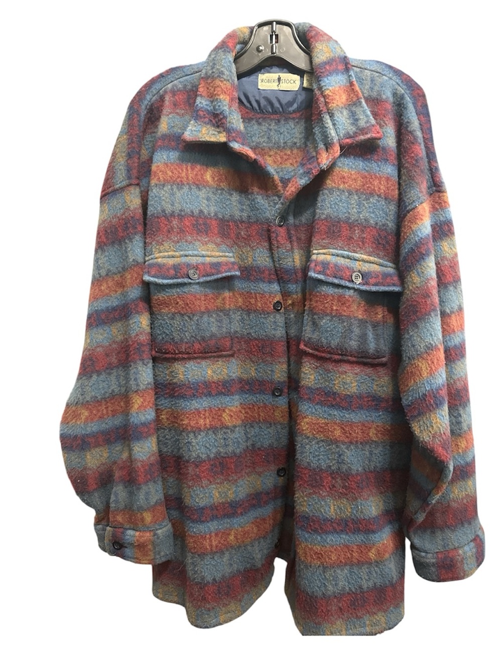 VINTAGE ROBERT STOCK HEAVY PLAID FLANNEL SHIRT JACKET (SHACKET).